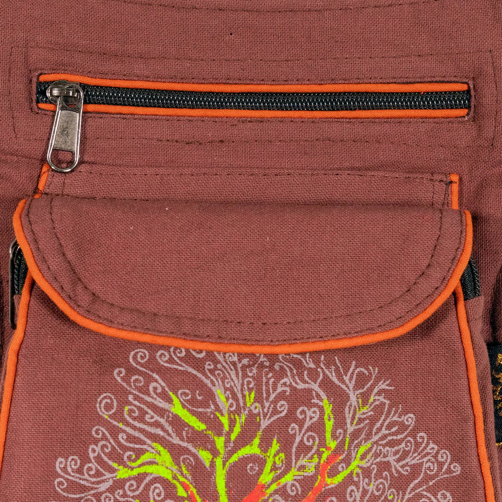 UND Hüfttasche Lebensbaum / Braun Bauchtasche MAGIE Gürteltasche Sidebag Bauchtasche KUNST Orange Festivaltasche