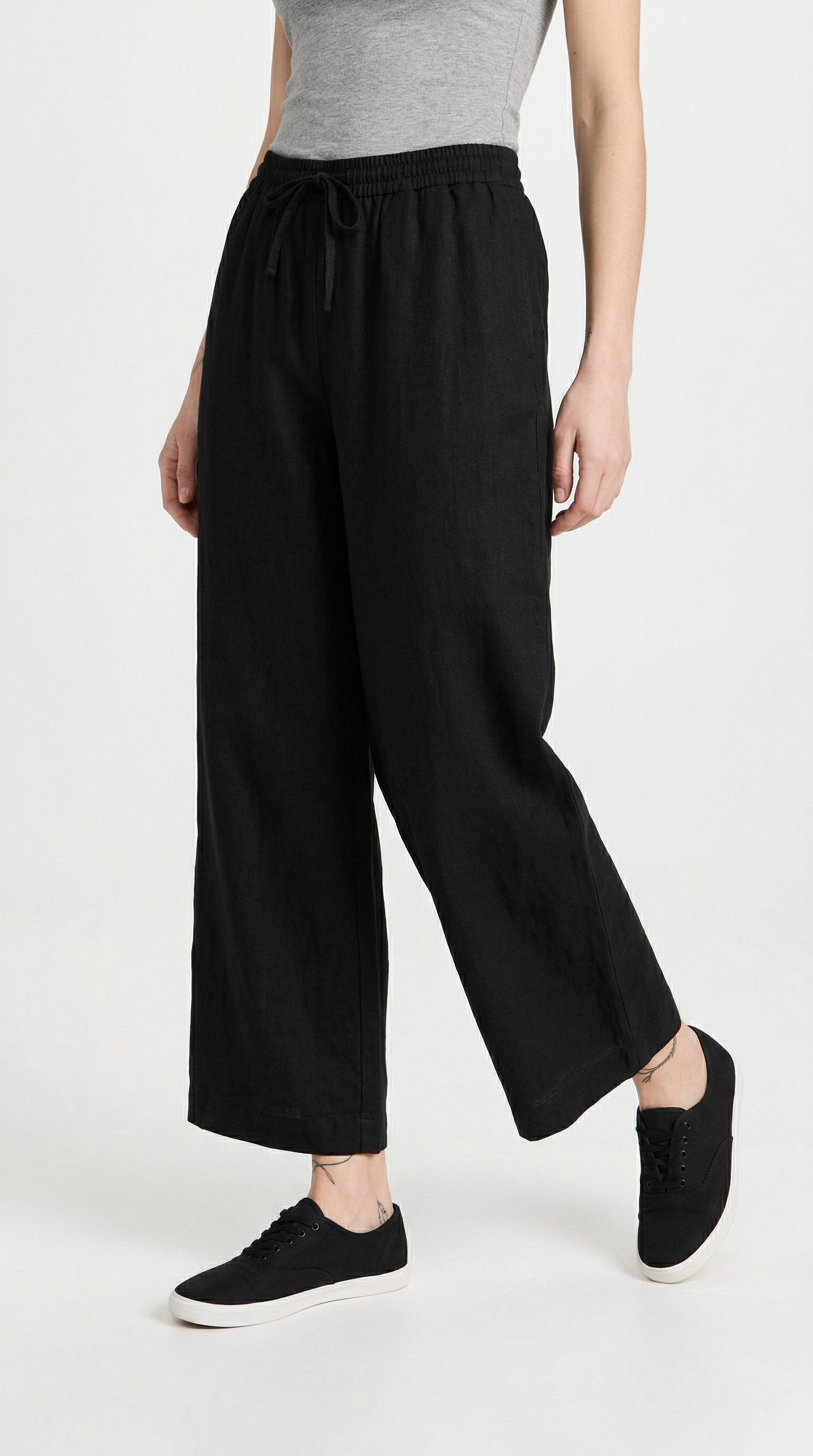 FREEQUENT Leinenhose FQLAVA-PANT Sommerhose aus Leinenmix und mit Kordelzug