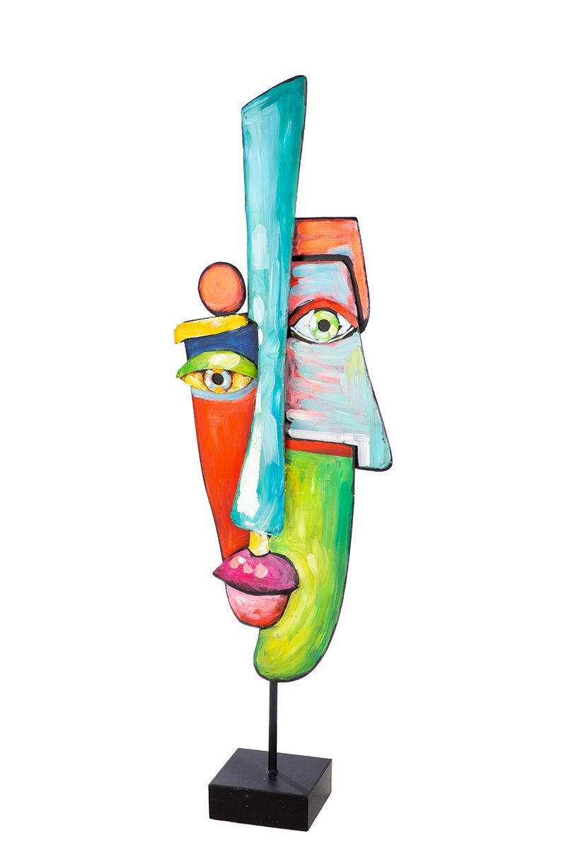 MF Dekoobjekt Farbenpracht in Metall 'Malang' Handbemalte Abstrakte Skulptur 99.5cm