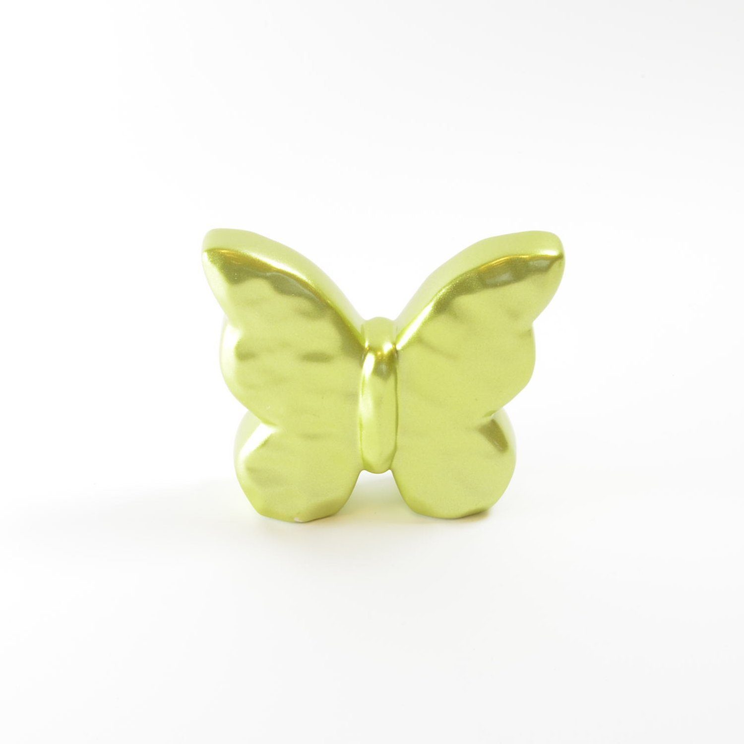 Gehlmann Dekofigur Schmetterling Dekofigur H hellgrün metallic 9 aus Keramik cm