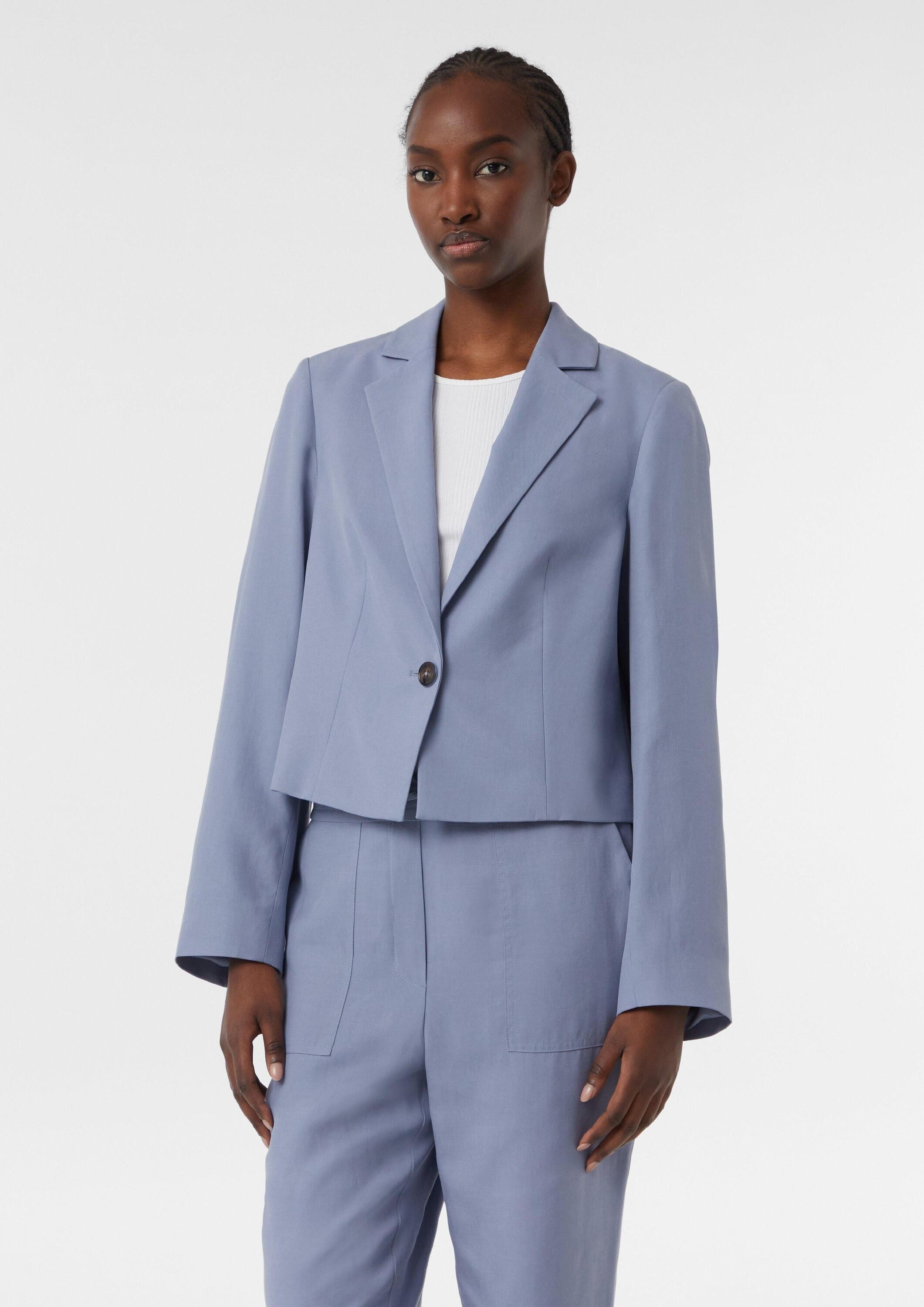 comma Jackenblazer Indoor-Blazer Kurzer Blazer aus Lyocellmix