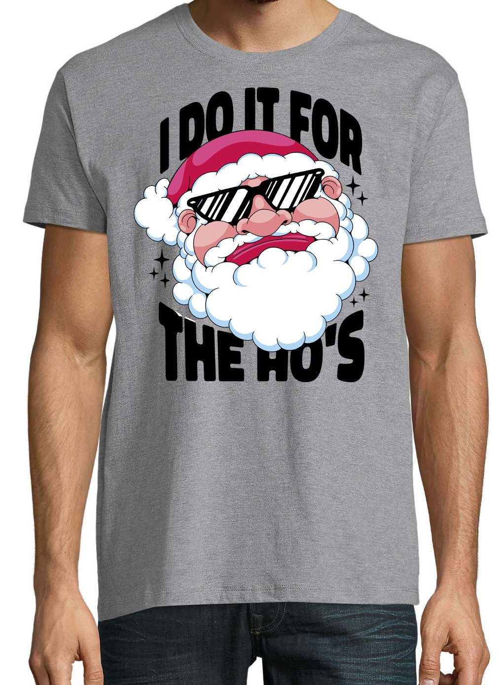 for im Look Weihnachten Designz Shirt Herren HO's I Do it T-Shirt Youth Grau the