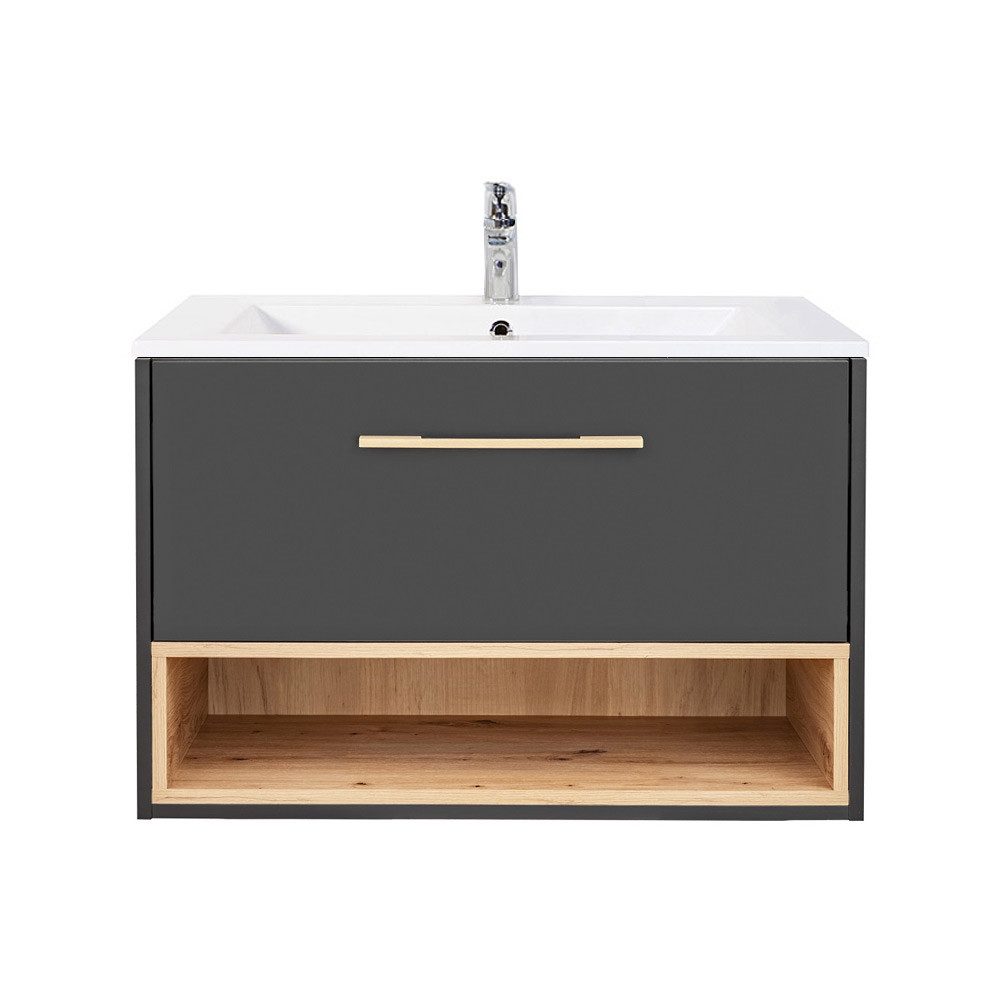 Lomadox Waschtisch BOLOGNA-56, Artisan Eiche Nb. 81/58,5/46 cm