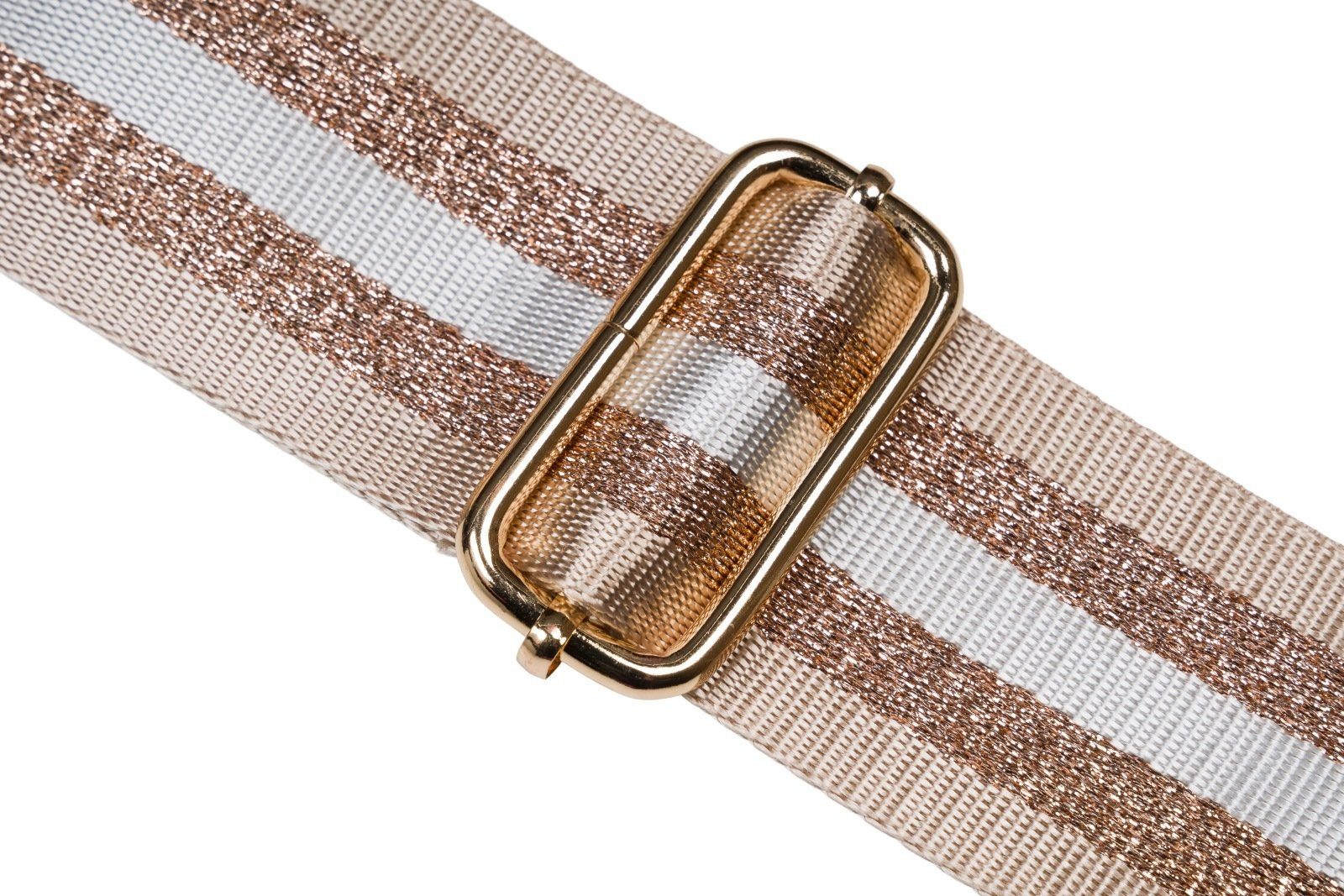 styleBREAKER Schulterriemen Breiter Wechsel Taschengurt Metallic Streifen Muster (1-St)