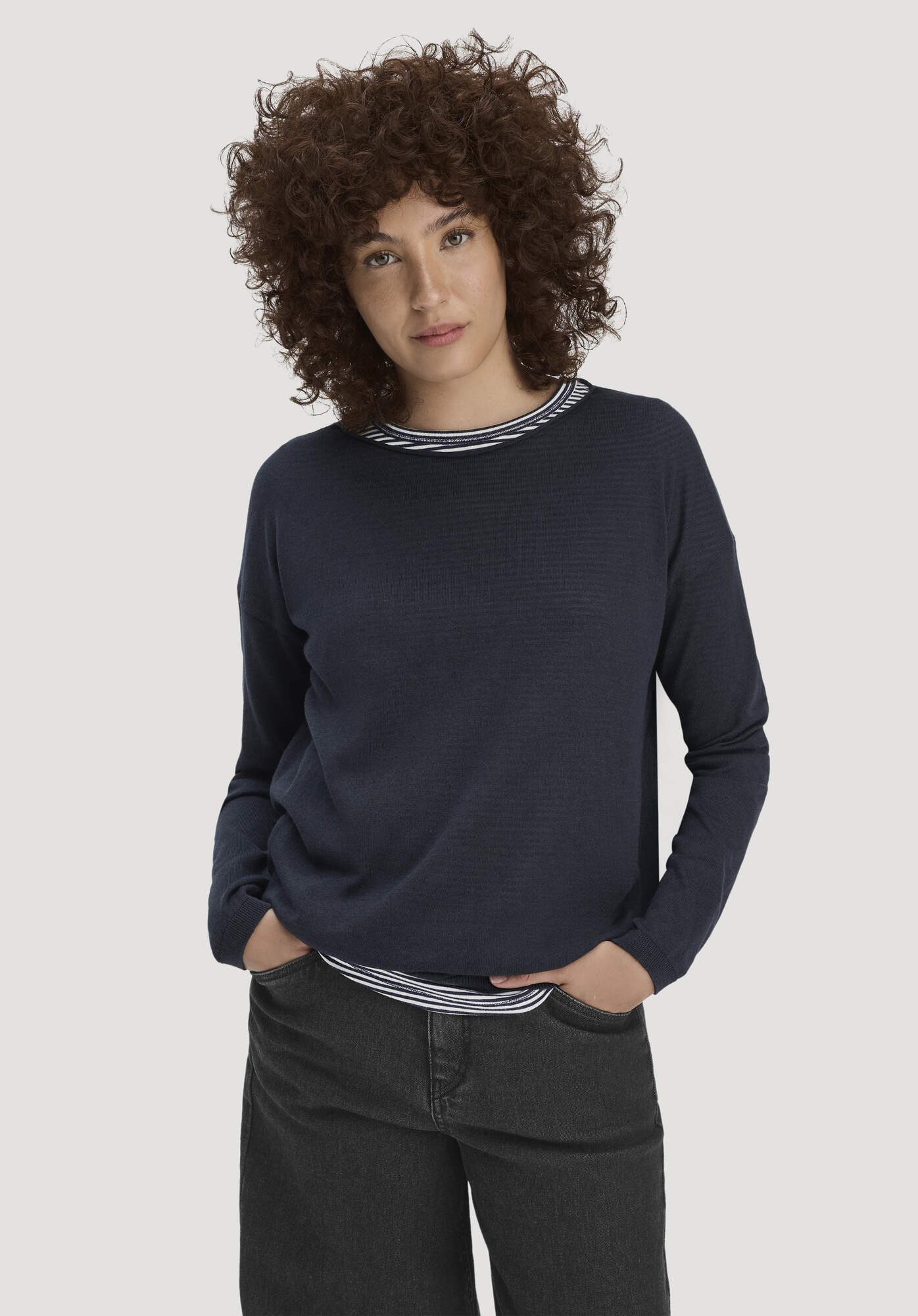 Hessnatur Strickpullover Oversize aus TENCEL™ Lyocell mit Bio-Baumwolle (1-tlg)