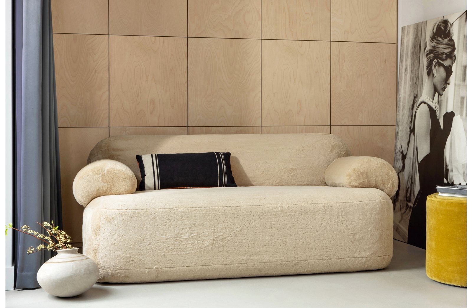 Geschäfte mit regulären Produkten WOOOD Sofa Kunstpelz Jolie 2-Sitzer Sofa - freistellbar Natur