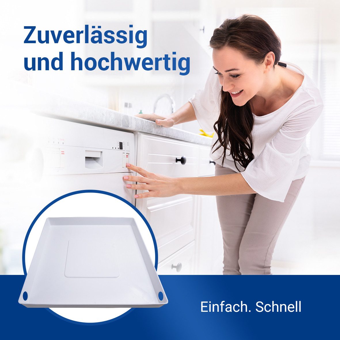 VIOKS Waschmaschinenuntergestell Bodenwanne Wanne Auffangbehälter 665 x 665 mm, für Waschmaschine Spülmaschine