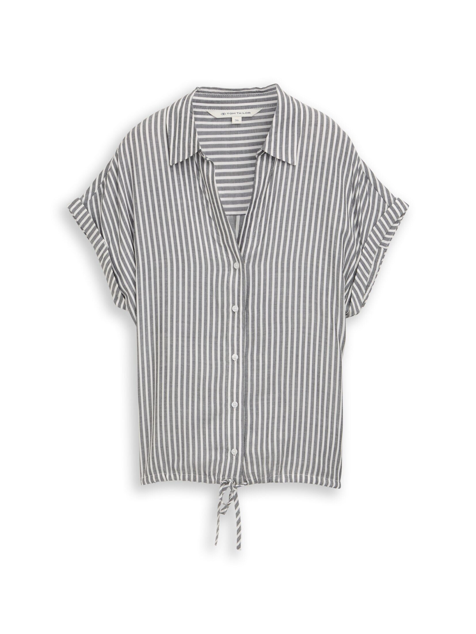 TOM TAILOR Kurzarmbluse Blusen & Shirts Loose Fit Bluse mit Streifenmuster