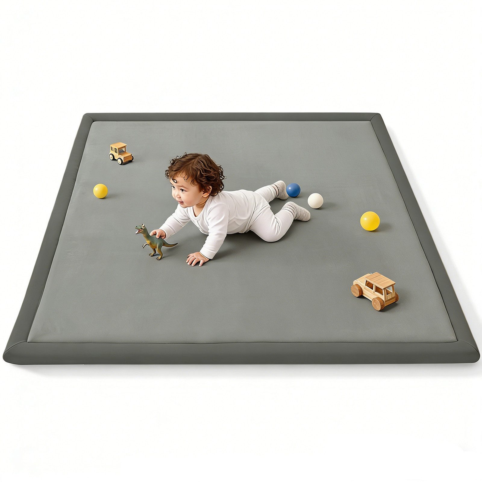 Insma Spielmatte Ultraweiche Baby Krabbelmatte Laufstallmatte 127x127cm, 3cm dicke Memory-Schaumstoffmatte Rutschfest für Krabbeln & Bauchlage