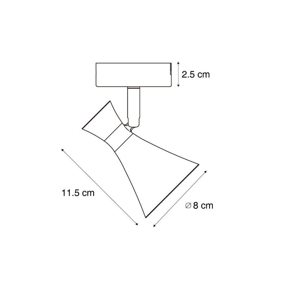 Qazqa LED Aufbaustrahler Triangle, ohne Leuchtmittel, Warmweiß, QAZQA Aufbau­spot, gu10, Schwarz, Metall, Modern