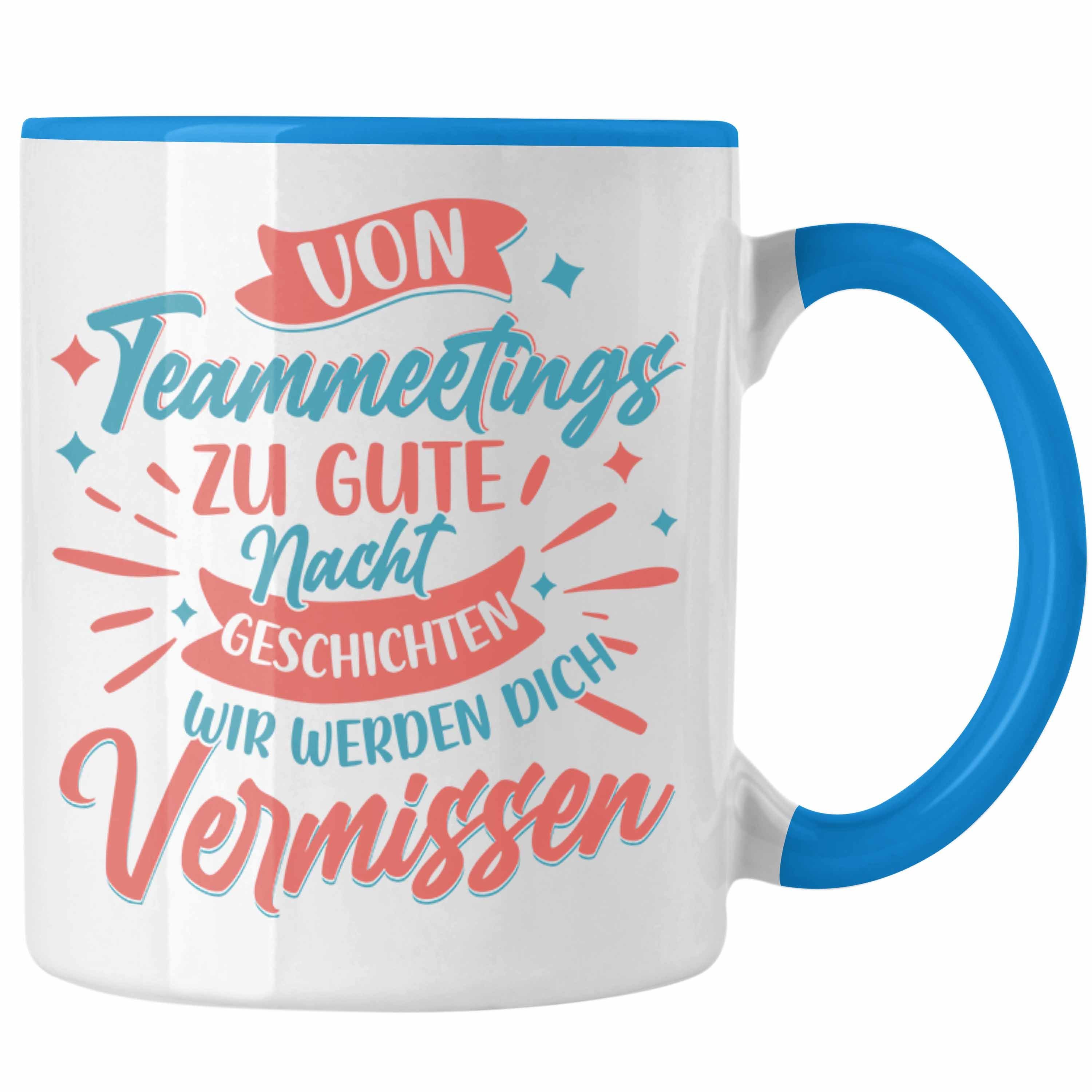 Trendation Tasse Tasse Abschied Kaffeetasse Kollegi Mutterschutz Geschenk Blau Mutterschutz