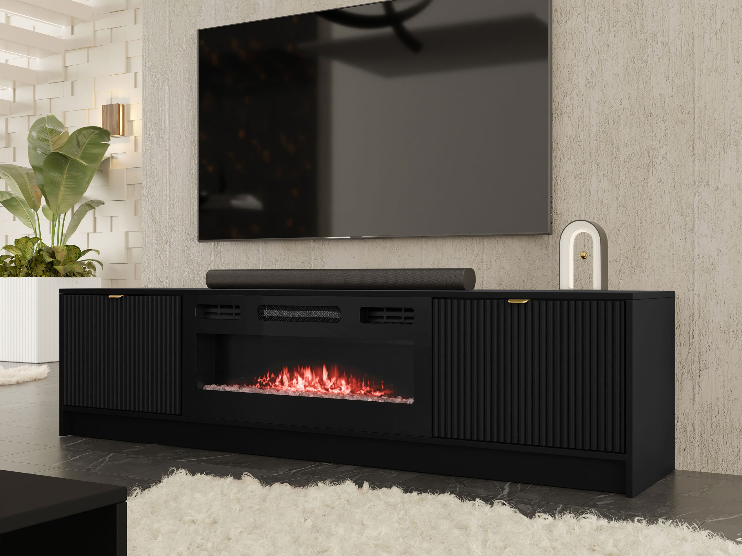 MIRJAN24 TV-Schrank Tireno mit Kamin (mit günstig online kaufen