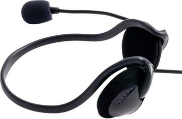Hama PC Office Headset mit Neckband, Stereo, Schwarz PC-Headset (2x 3,5 mm Klinken Anschluss, Nackenbügel)