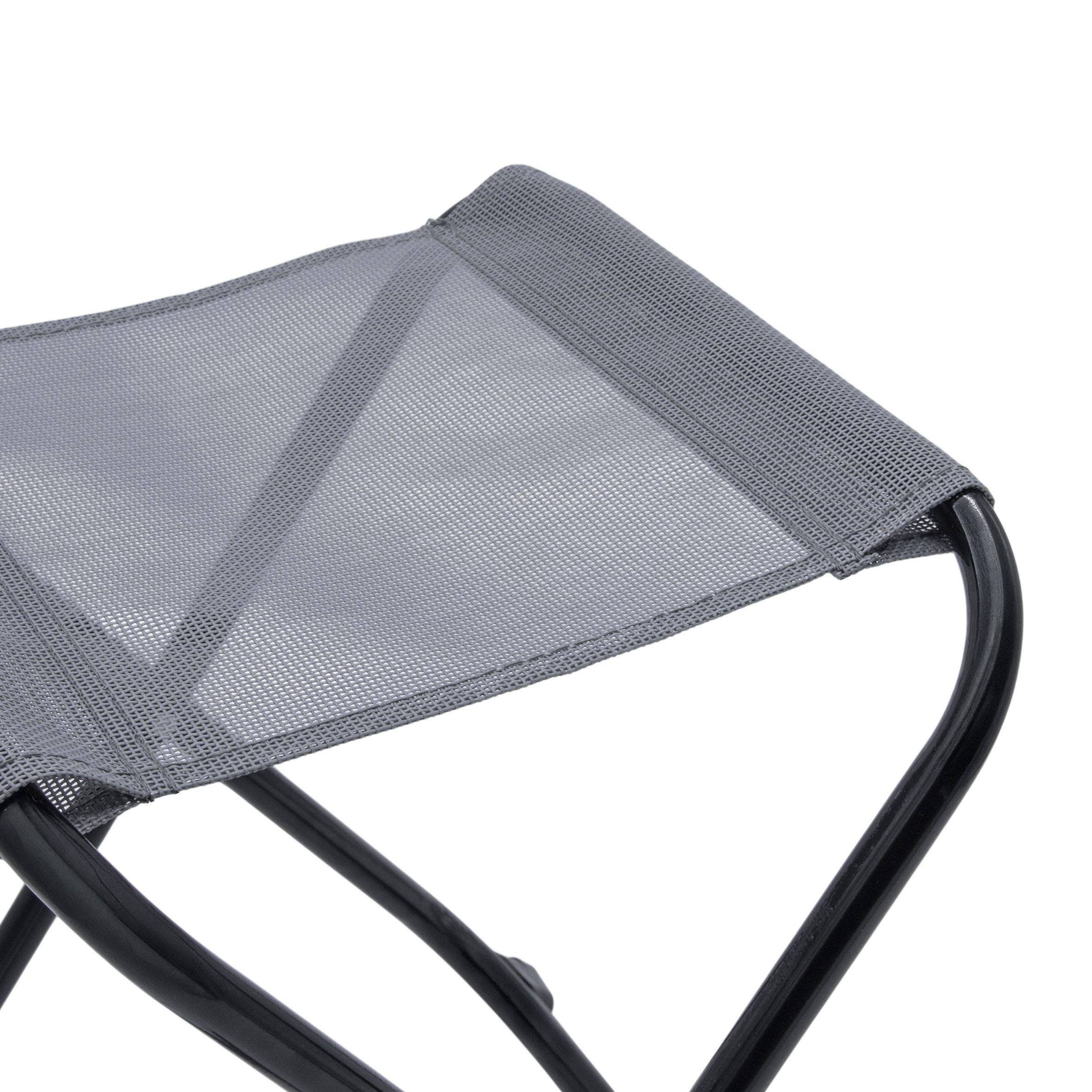 Spetebo Angelhocker Metall Klapphocker grau - 36 x 32 cm (Stück, 1 St., Falthocker), Robuster faltbarer Hocker mit Metall Gestell – Bild 4 von 5