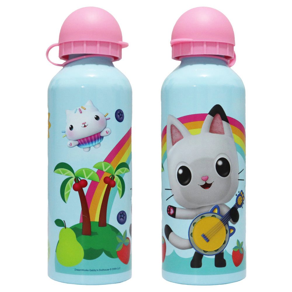 Trinkflasche Gabbys Dollhouse Kinder Mädchen ALU Wasserflasche Flasche 500 ml