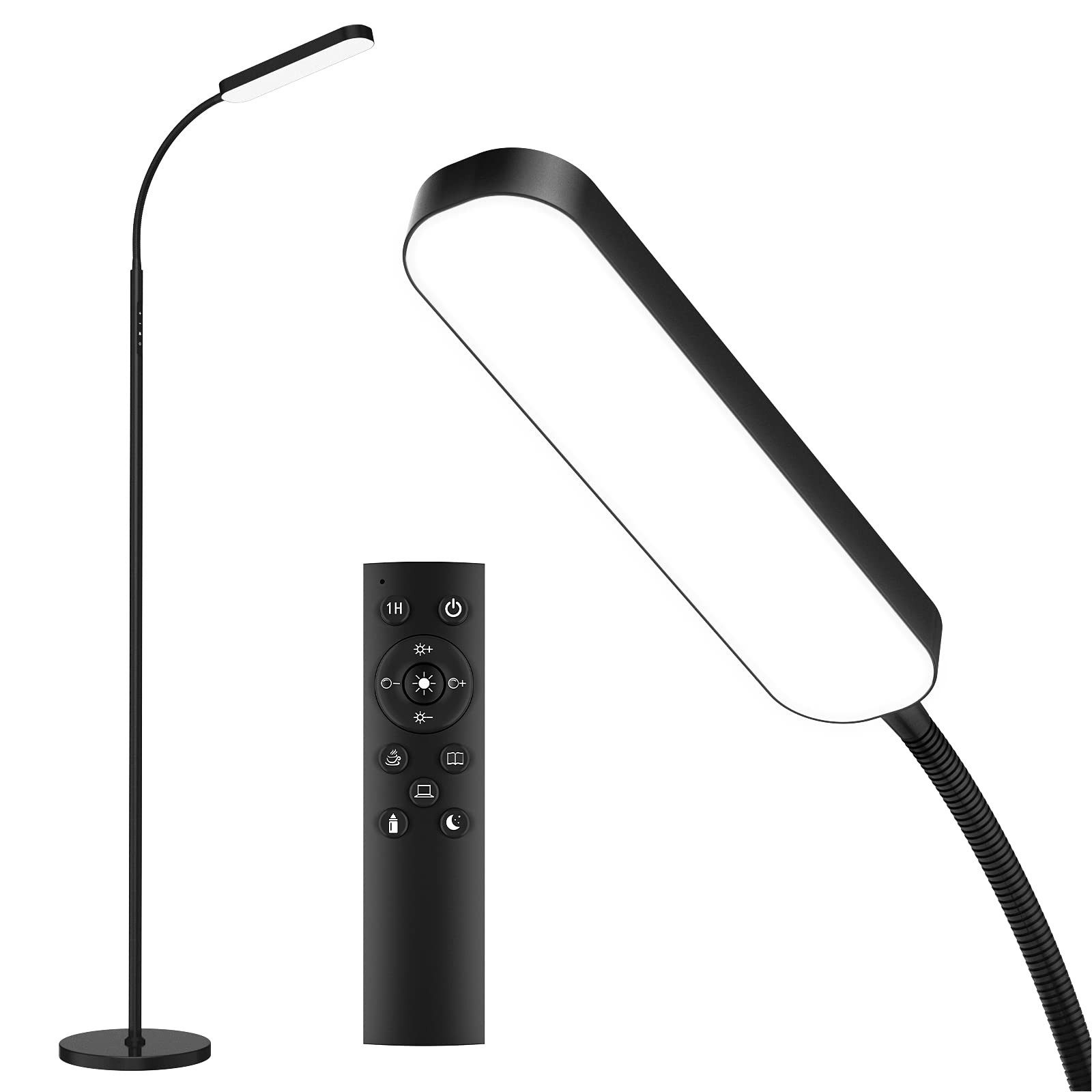 LED Stehlampe 12W Stehleuchte Stufenlos Leseleuchte Dimmbar mit Fernbedienung