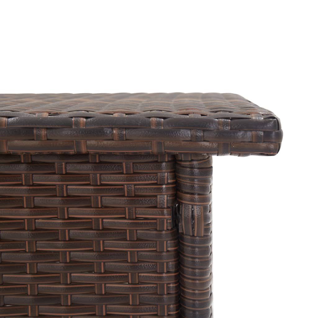 vidaXL Gartentisch Beistelltisch Braun 50x50x47 cm Poly Rattan (1-St)