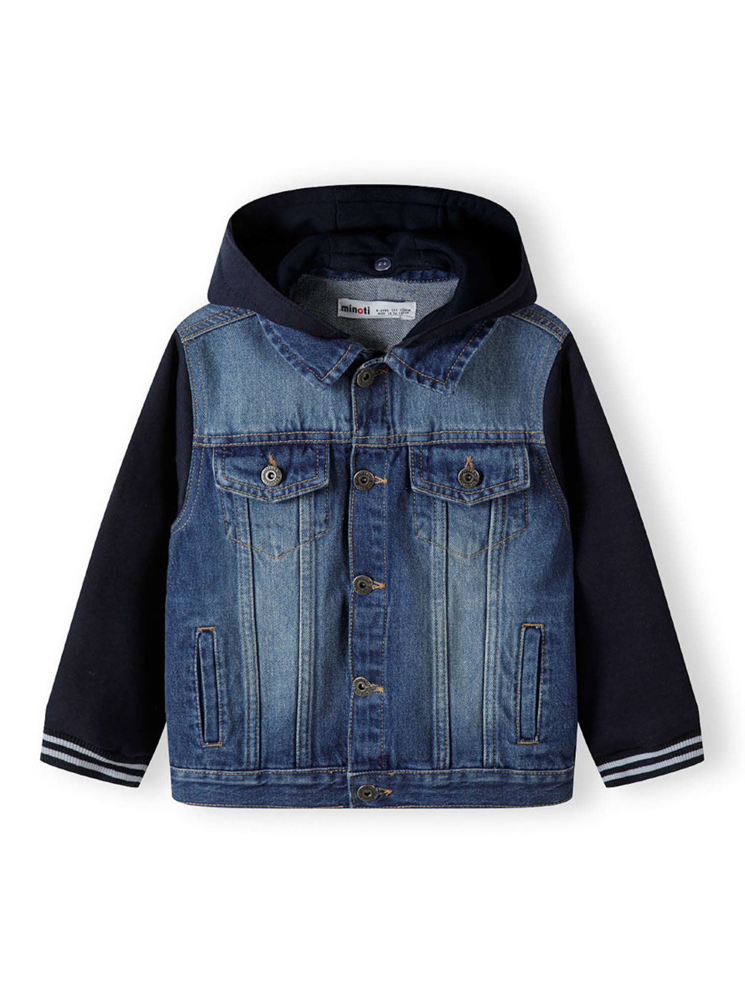 MINOTI Jeansjacke Jeansjacke mit Ärmel und Kapuze aus Sweatstoff  (2y-14y) günstig online kaufen