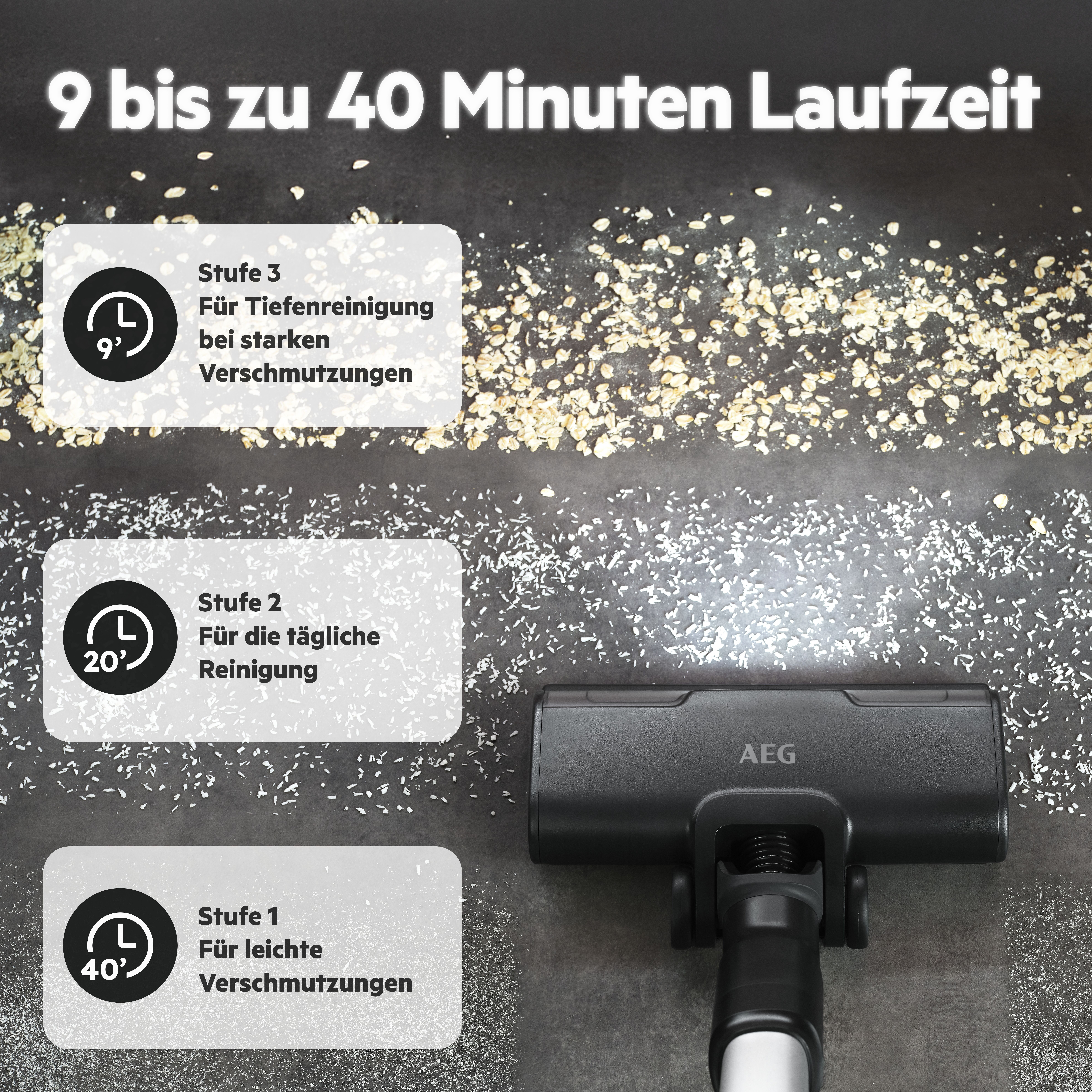 AEG Akku-Hand-und Stielstaubsauger 6000 AKKU-STAUBSAUGER (AP61HB21SH), 255 W, beutellos, sehr leicht 2,5 kg, 53 % Recyclingmaterial, bis zu 50 Min. Laufzeit