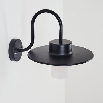 hofstein Außen-Wandleuchte »Bussecchio« Außenleuchte aus Metall/Kuntstoff in Schwarz/Weiß, ohne Leuchtmittel, Wandlampe im Vintage Design E27, IP44