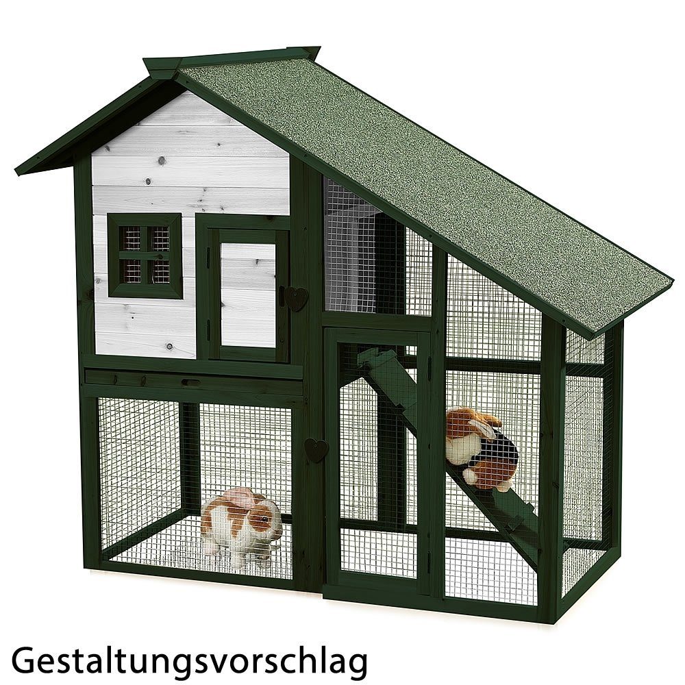 Feel2Home Kleintierkäfig Hasenstall Kaninchenstall Hasen Kaninchen Stall Kleintierstall, Unbehandelt