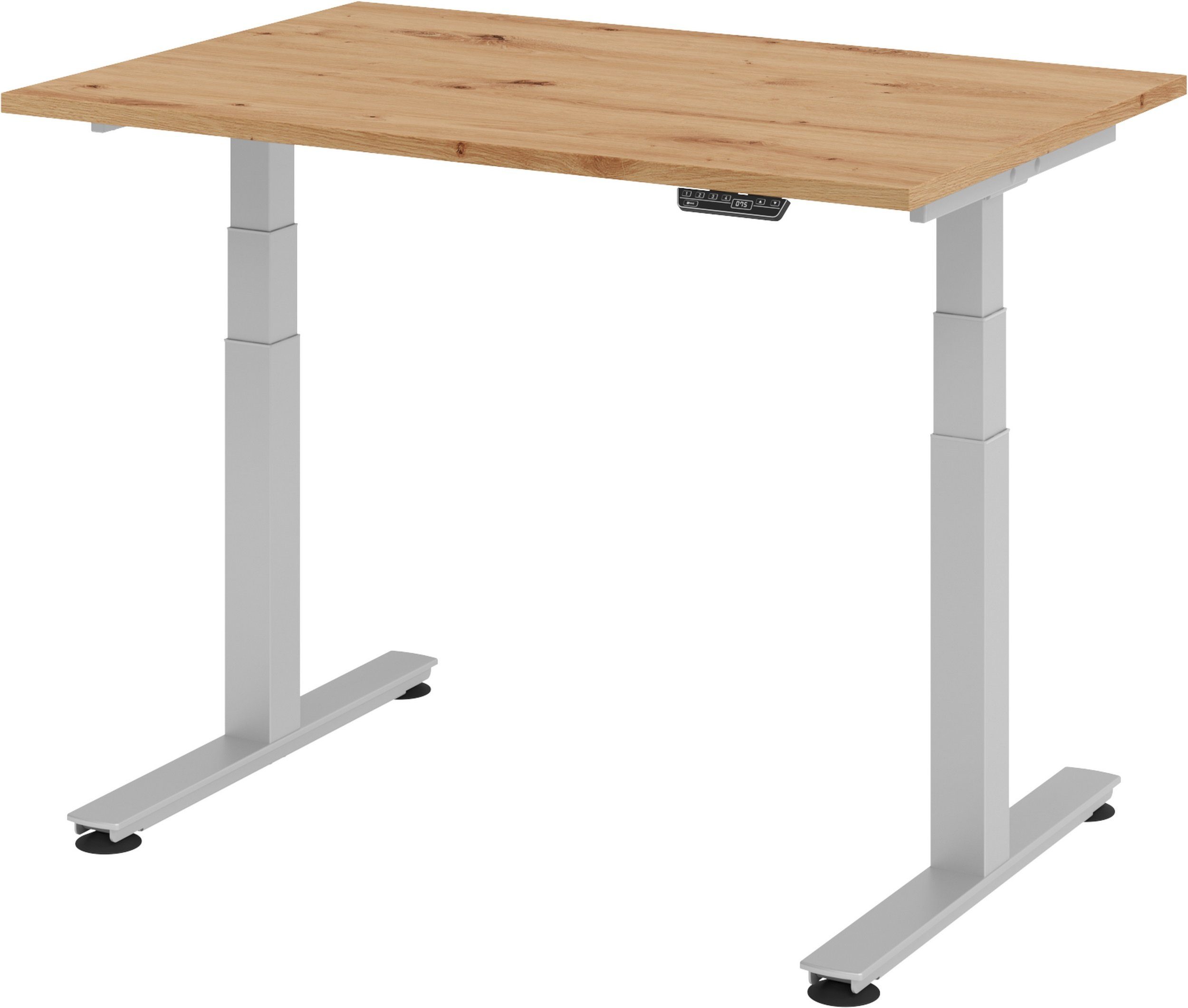 bümö Schreibtisch Schreibtisch elektrisch XDSM, Rechteck: 120 x 80 cm - Dekor: Asteiche