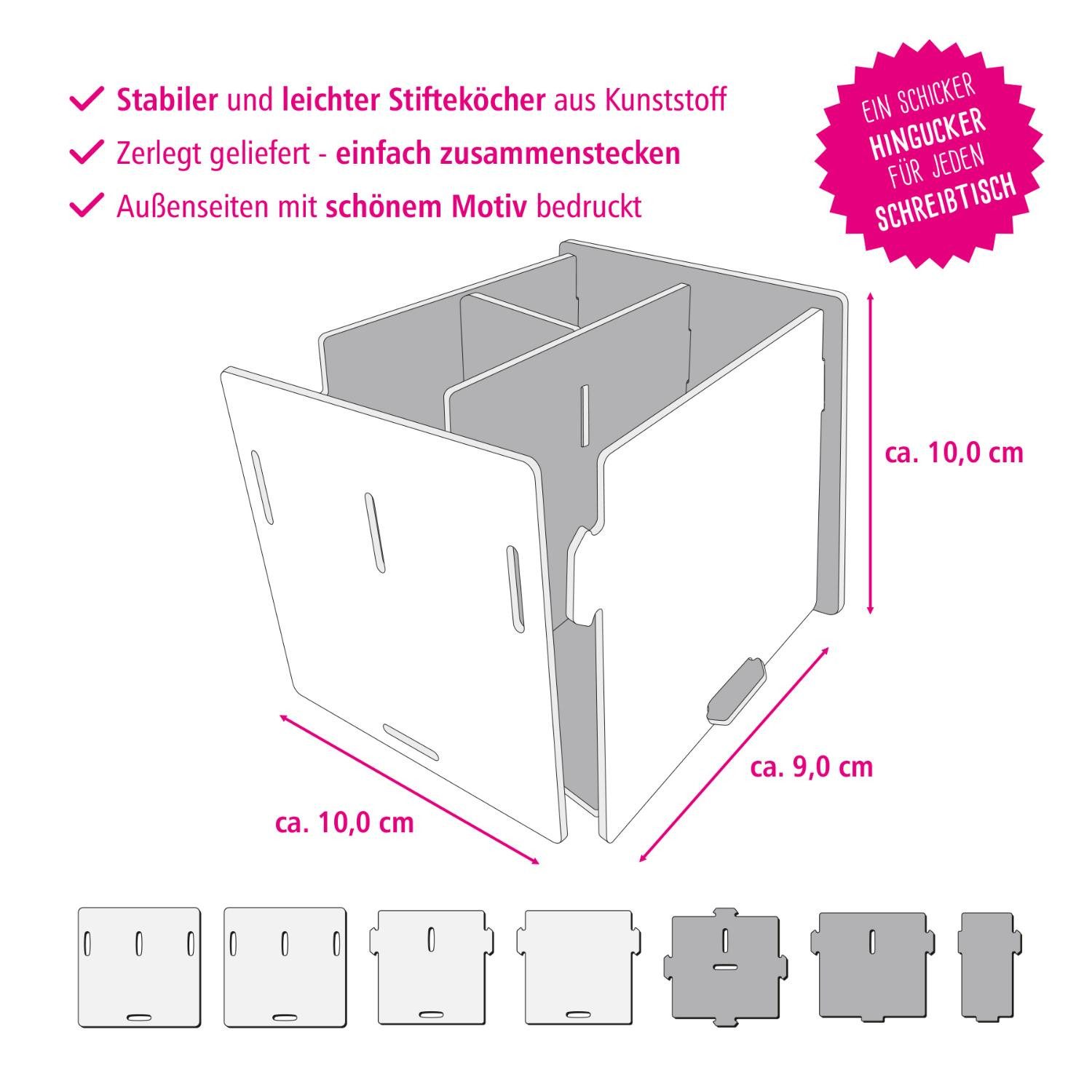 itenga Organizer itenga Stifteköcher "Traktor auf dem Feld" steckbar aus Kunststoff – Bild 4 von 4