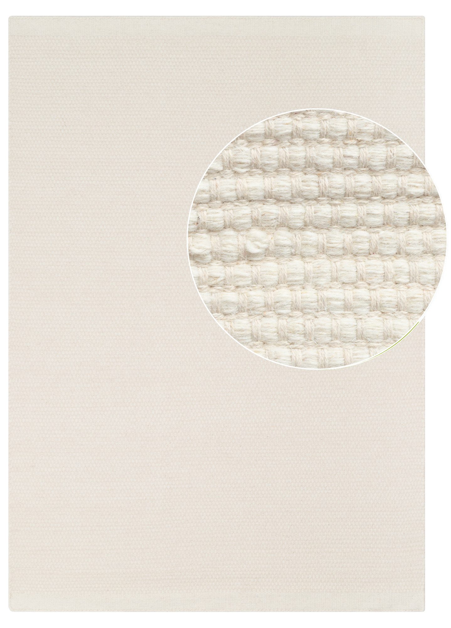 Tapiso Wollteppich LONI, rechteckig, Höhe: 8 mm, HAND MADE Teppich LONI - flach, pflegeleicht, zeitlos elegant