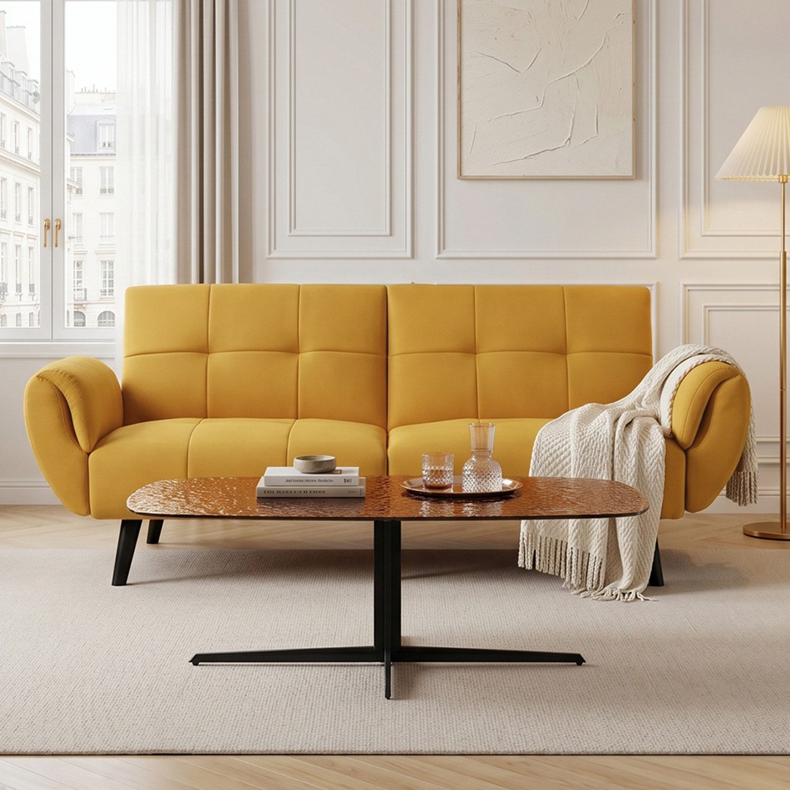 Jiexi 3-Sitzer Sofa Mit Schlaffunktion, Klappsofa Sofa 3 Sitzer, Geeignet Wohnzimmer