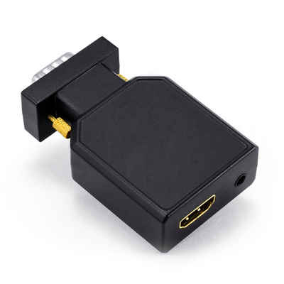 CSL Video-Adapter VGA, 3,5 mm Klinke, Micro-USB, HDMI zu VGA Stecker, 3,5 mm Klinken Buchse, Micro-USB Buchse, HDMI Buchse, 1080p VGA zu HDMI Video-/Audio Konverter