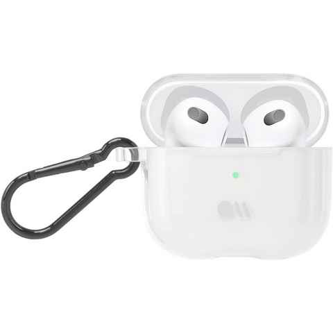 Case-Mate Kopfhörer-Schutzhülle Tough Clear Case, Apple AirPods 3 Hülle, Großer Metallring, Wireless-Charging