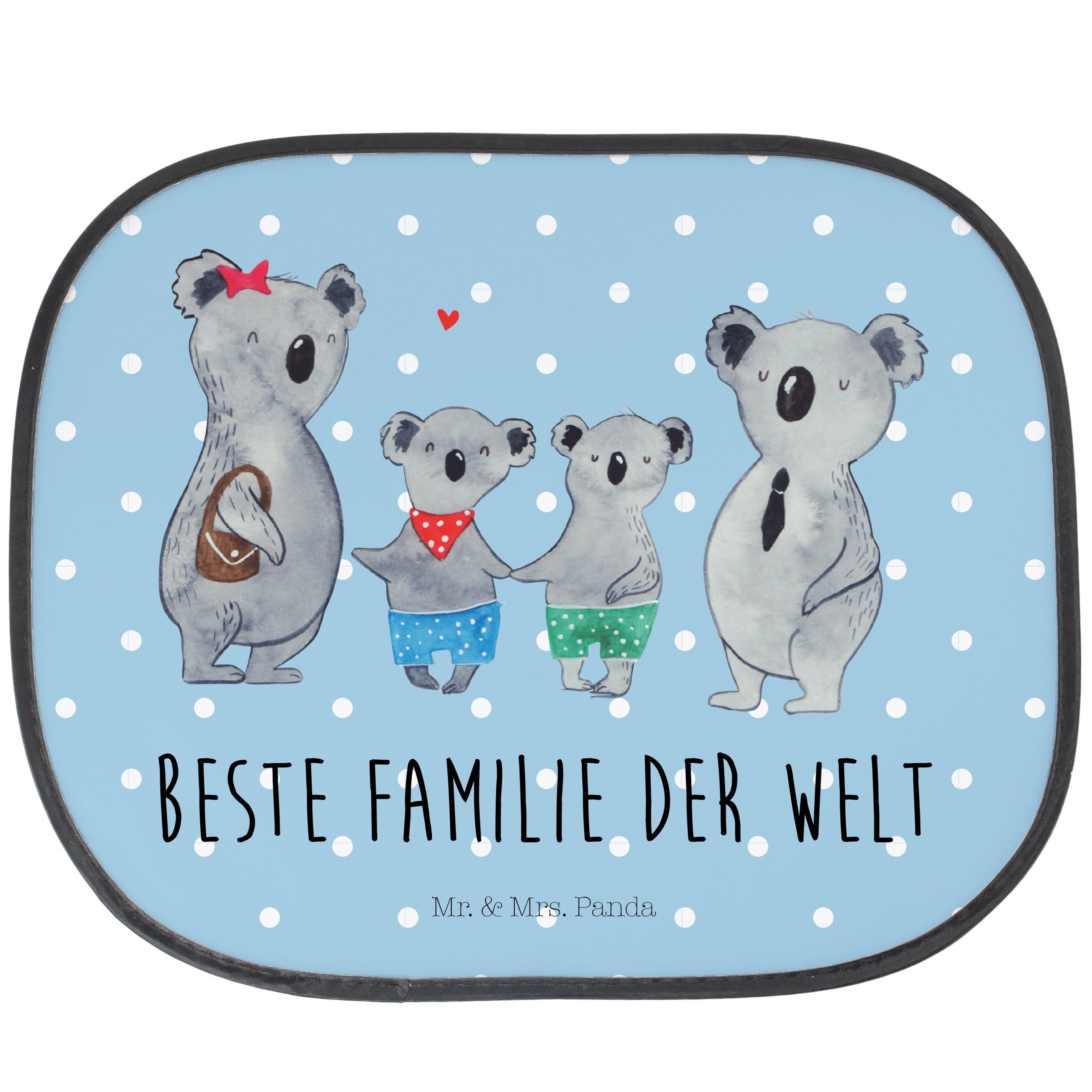 Geschenk, - Mrs. Seidenmatt & - Panda, Familie Opa, Sonne Pastell zwei Sonnenschutz Koala Mr. beste, Blau Auto,