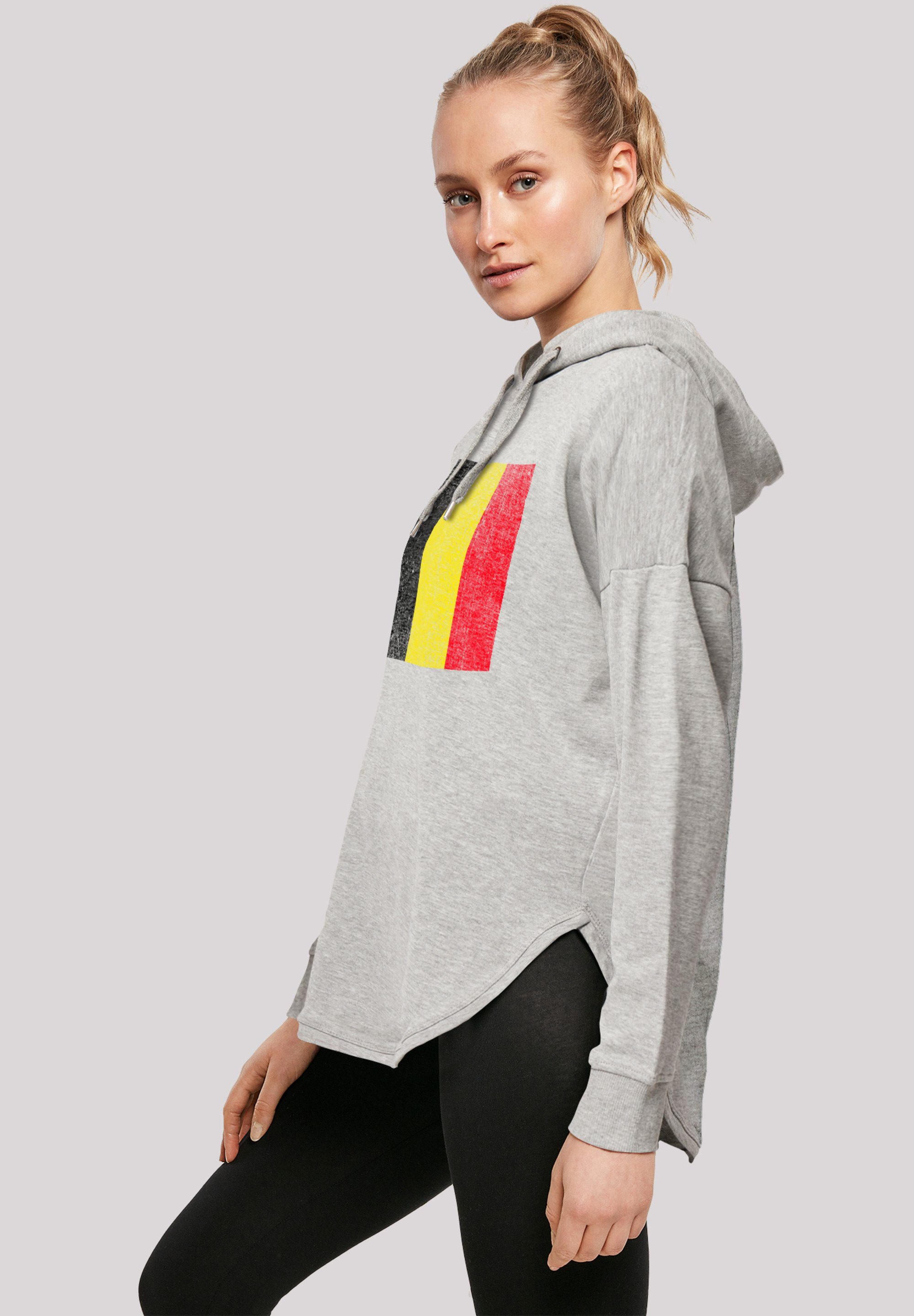 Print F4NT4STIC Belgien Belgium Flagge grey Kapuzenpullover