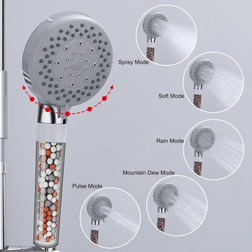 GAOZHI Duschsystem Regendusche Duschset ohne Armatur Edelstahl mit Ablage, 30 x 20 cm Duschkopfs und 5Funktions Handbrause Verstellbares 60–107cm