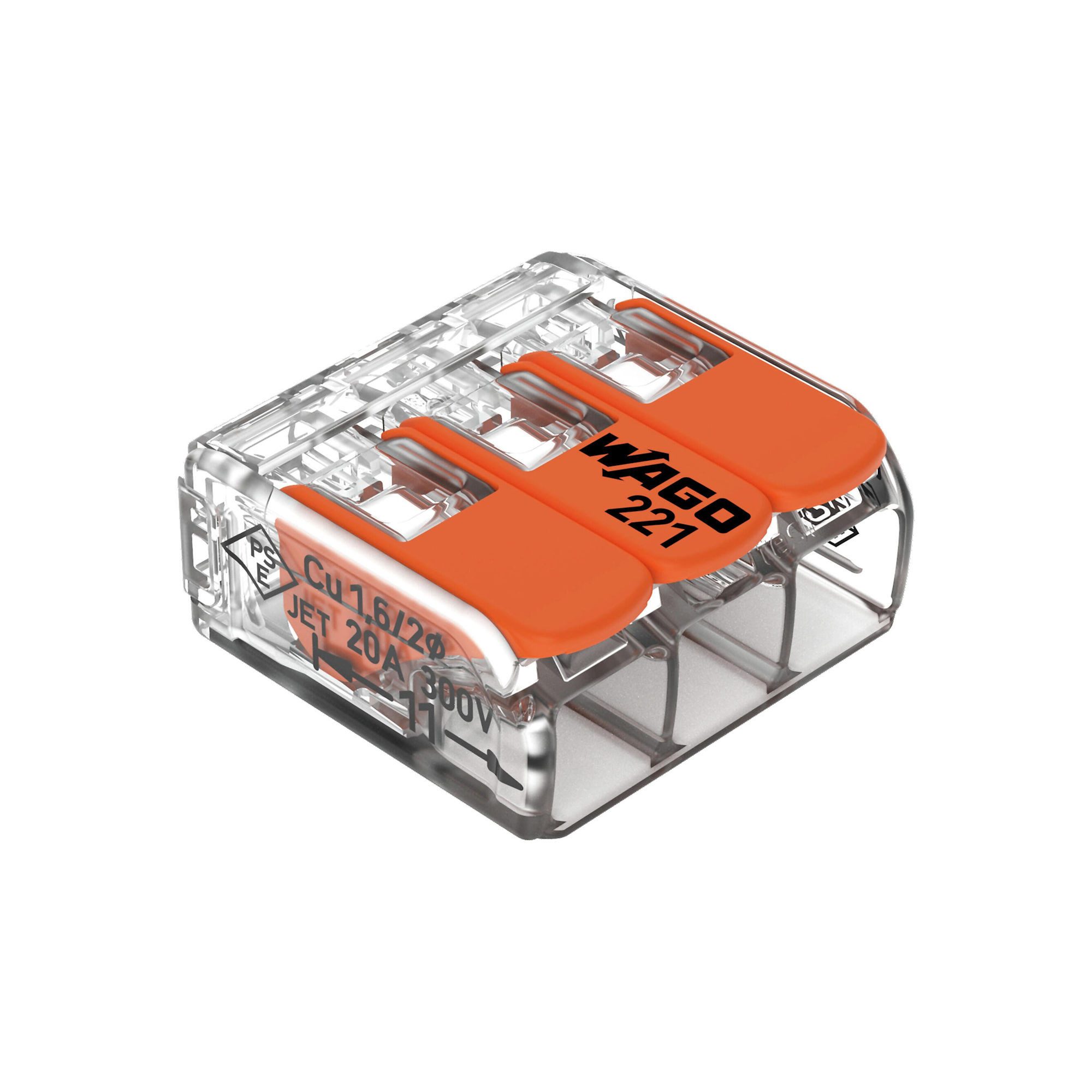 tecuro Klemmen 10x COMPACT-Verbindungsklemme 221-41x - für alle Kabel bis 4 mm²