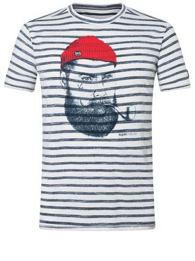 SUPER.NATURAL T-Shirt für Herren, Merino SAILOR STRIPE gestreift, atmungsaktiv