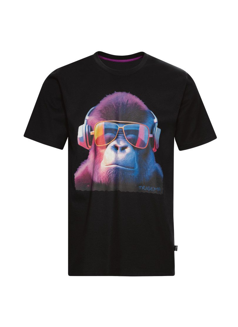 Trigema T-Shirt TRIGEMA T-Shirt mit coolem Gorilla-Print (1-tlg)