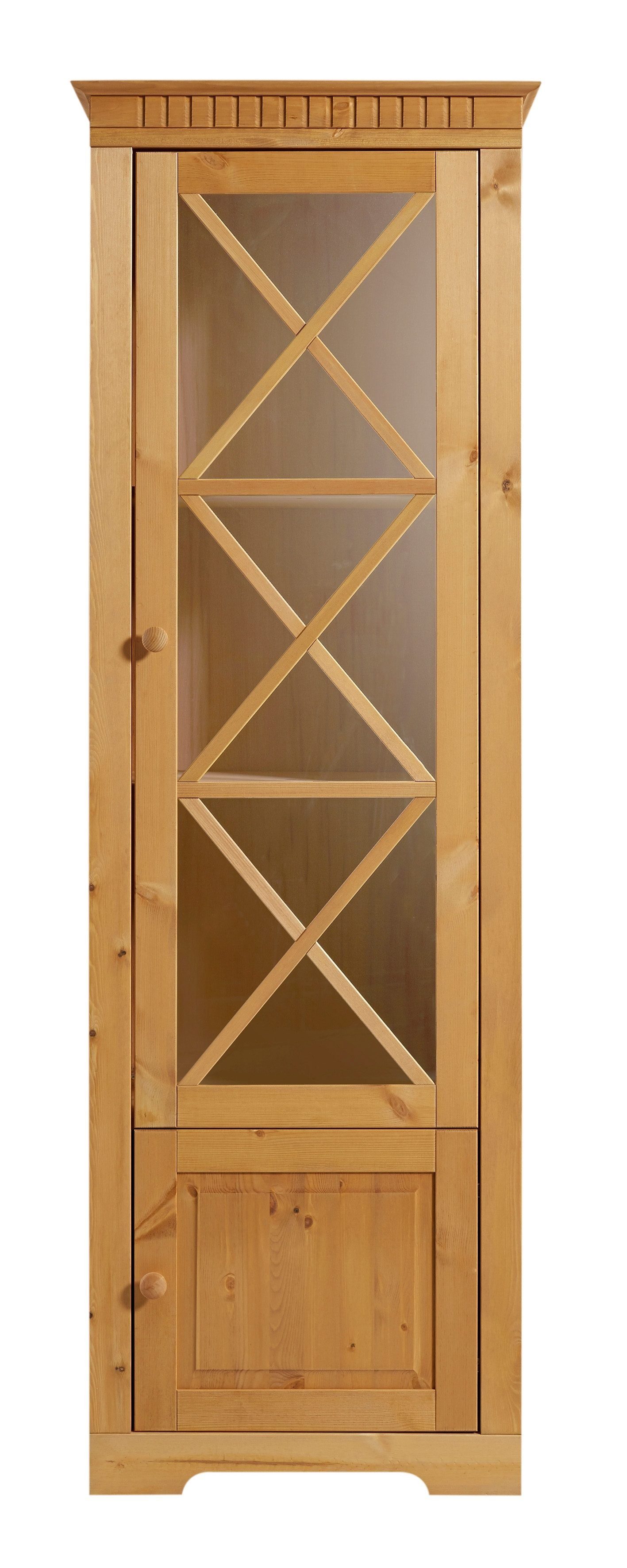 OTTO home Vitrine Lisa aus schönem massivem Kiefernholz, mit einer schönen Glastürfront
