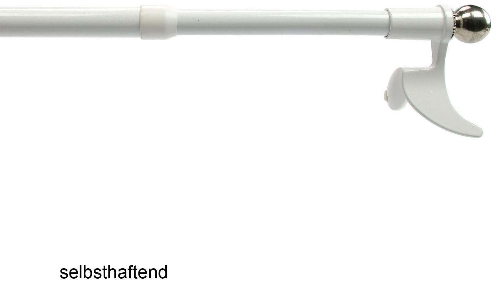 Scheibenstange Exclusiv, Liedeco, Ø 12 mm, 1-läufig, ausziehbar, ohne Bohren, geklemmt weiß/chromfarben