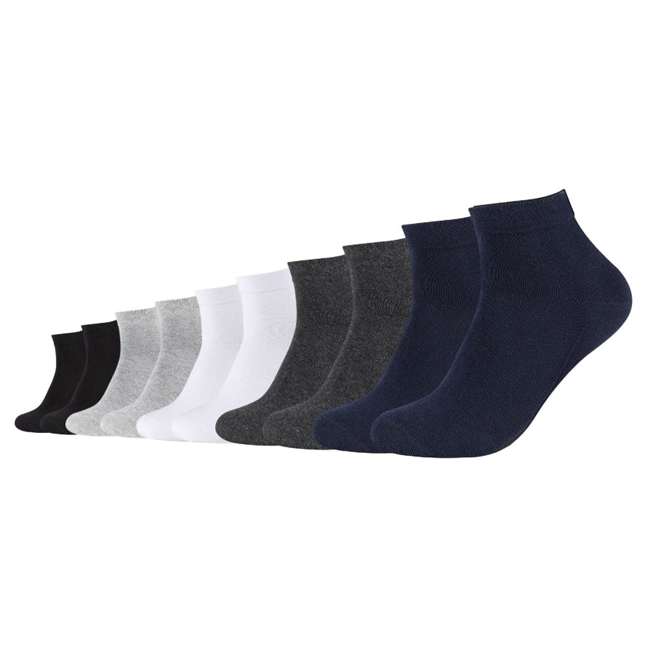 Camano Kurzsocken Unisex Socken Ca-Soft pflegeleichter Cotton Regularsocken (10-Paar) Organic Mix (5997) Quarter Navy aus Baumwollmischung