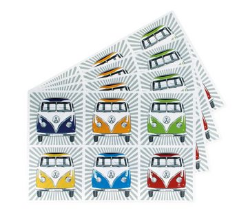 Platzset, Volkswagen Tischsets, VW Collection by BRISA, (4er Set), abwaschbare Platzdeckchen in T1 Bulli Bus Design