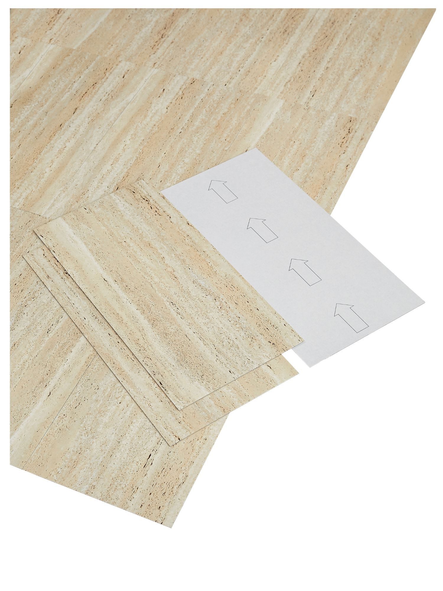 misento Designboden Виниловый ламинат selbstklebend in Beton- und Steinoptik, 24 St., 24 PVC Fliesen je ca. 60,96 x 30,48 cm, PVC Bodenbelag 4,46 m², für Fußbodenheizung, Badezimmer, Wohnräume