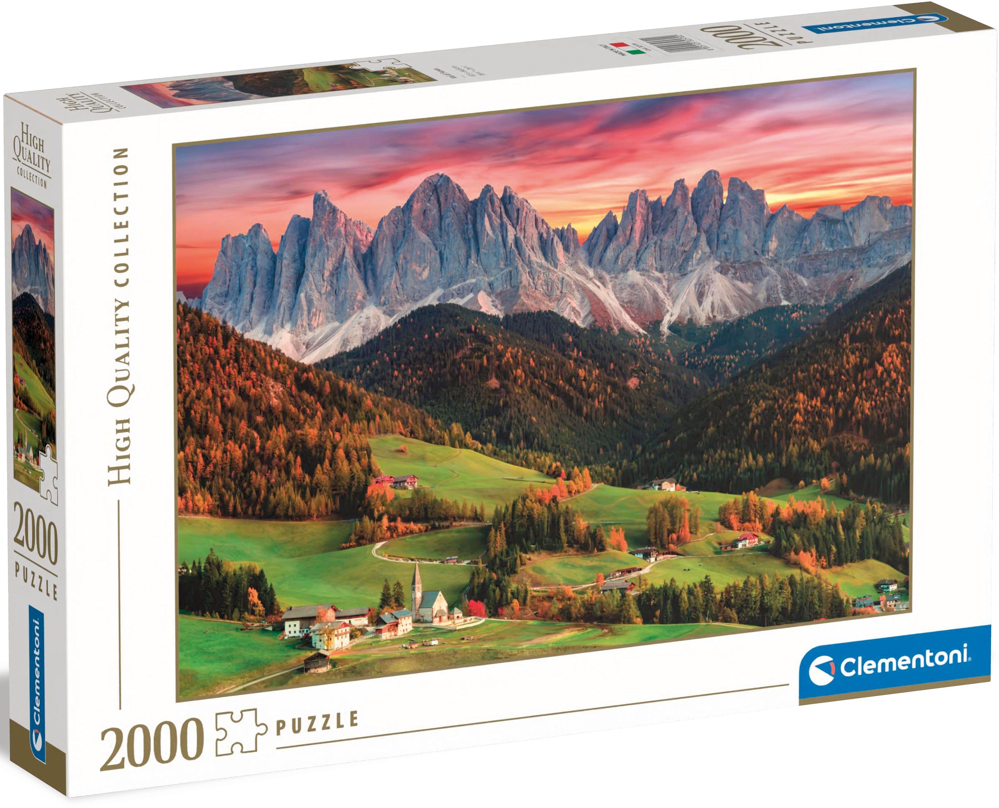 Clementoni® Puzzle High Quality Collection, Val di Funes, 2000 Puzzleteile, Made in Europe, FSC® - schützt Wald - weltweit