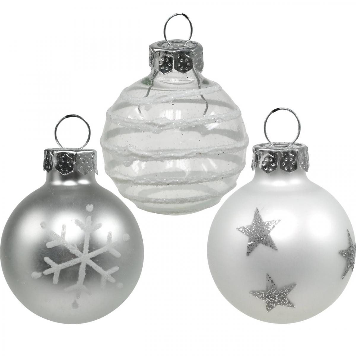 Kaemingk Weihnachtsbaumkugel Christbaumschmuck aus Glas mit Glitzer für festliche, 9 Stück