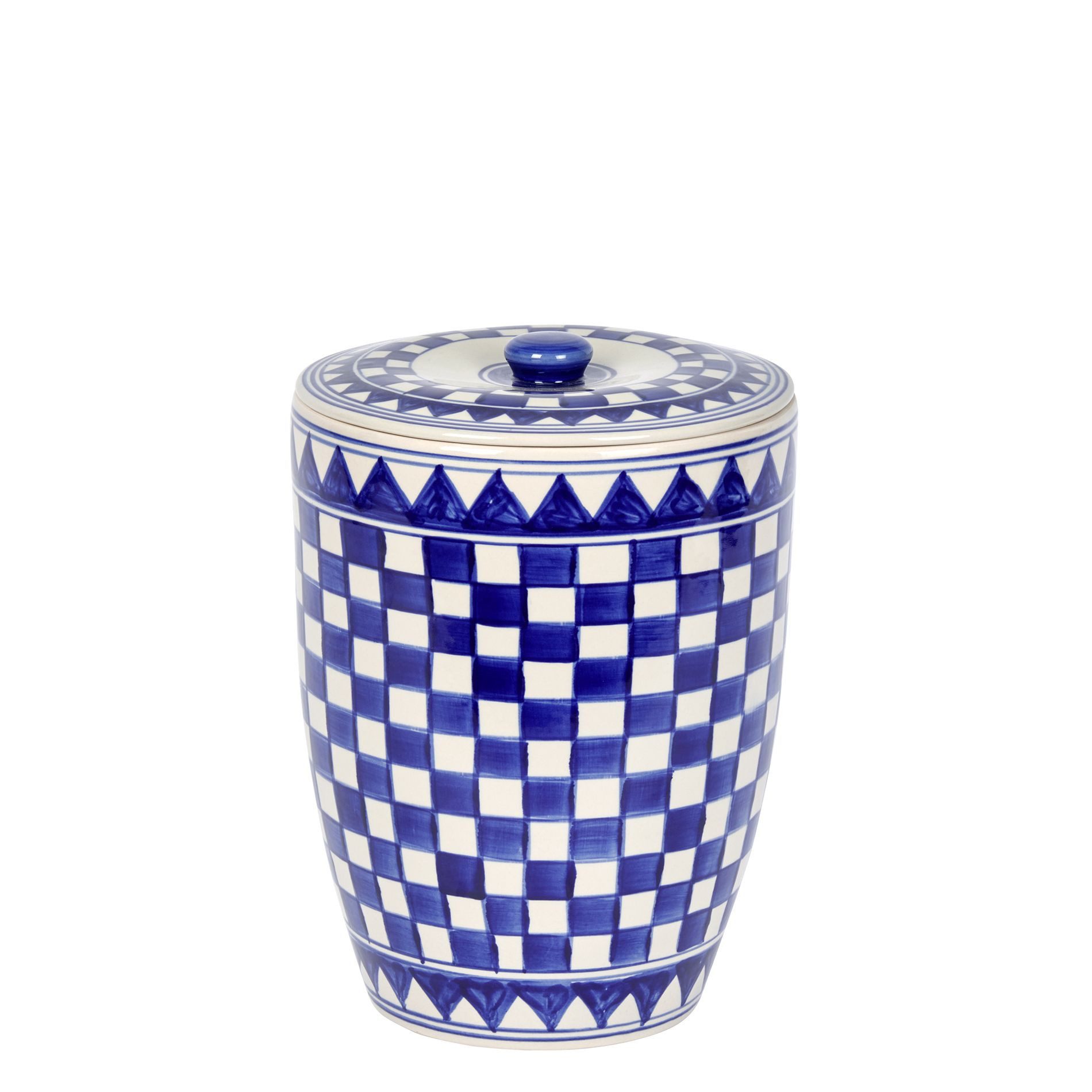 Lambert Vorratsdose Küchenkaro Brottopf mit Deckel Keramik, handgema, Keramik/ handgemalt