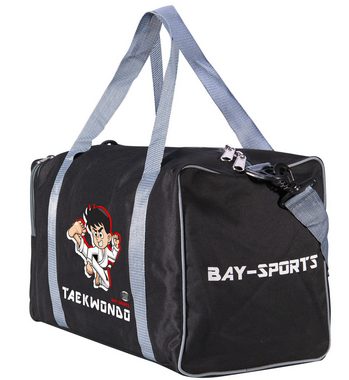 BAY-Sports Sporttasche Taekwondo Trainingstasche für Kinder Tae Kwon Do Kindertasche TKD grau (Stück), Für kleine Nachwuchsfighter, 50 cm, aufgeweckten Design Mädchen/Jungs