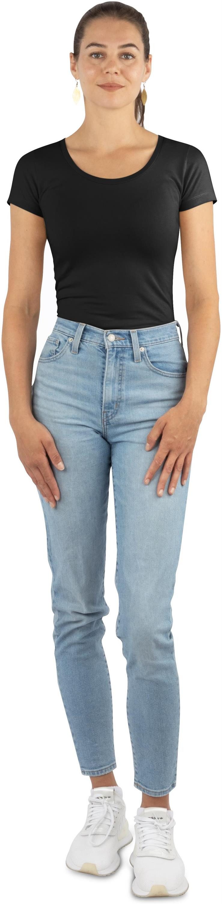 Janice Kurzarmshirt 4 x Damen T-Shirt Nysa Figurbetontes Shirt aus Baumwolle