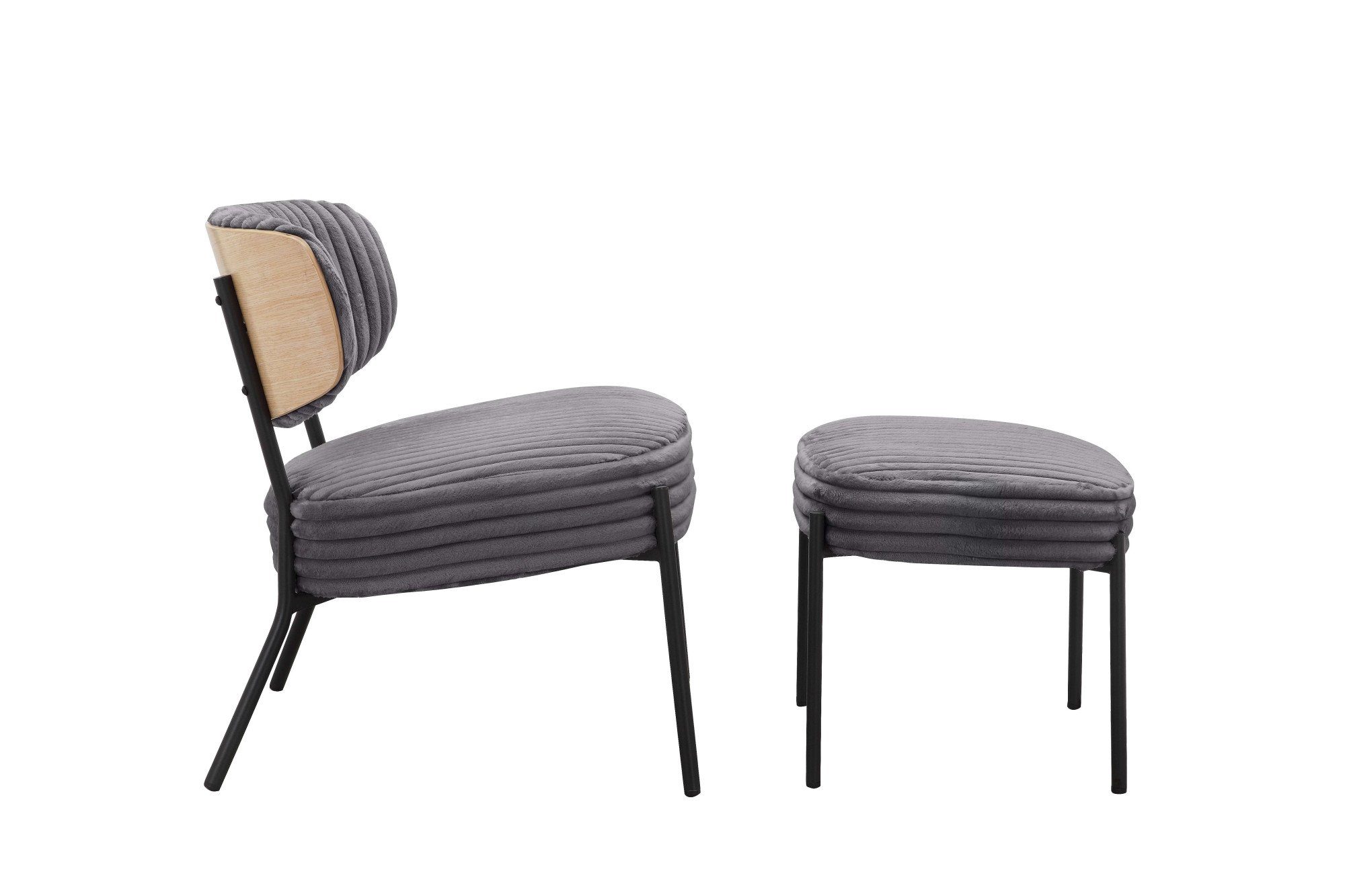 Home affaire Loungesessel Lovberg in Cord und Easycare-Bezug, eleganter Sessel mit Hocker