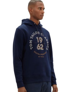 TOM TAILOR Hoodie PRINTED aus Baumwollmix