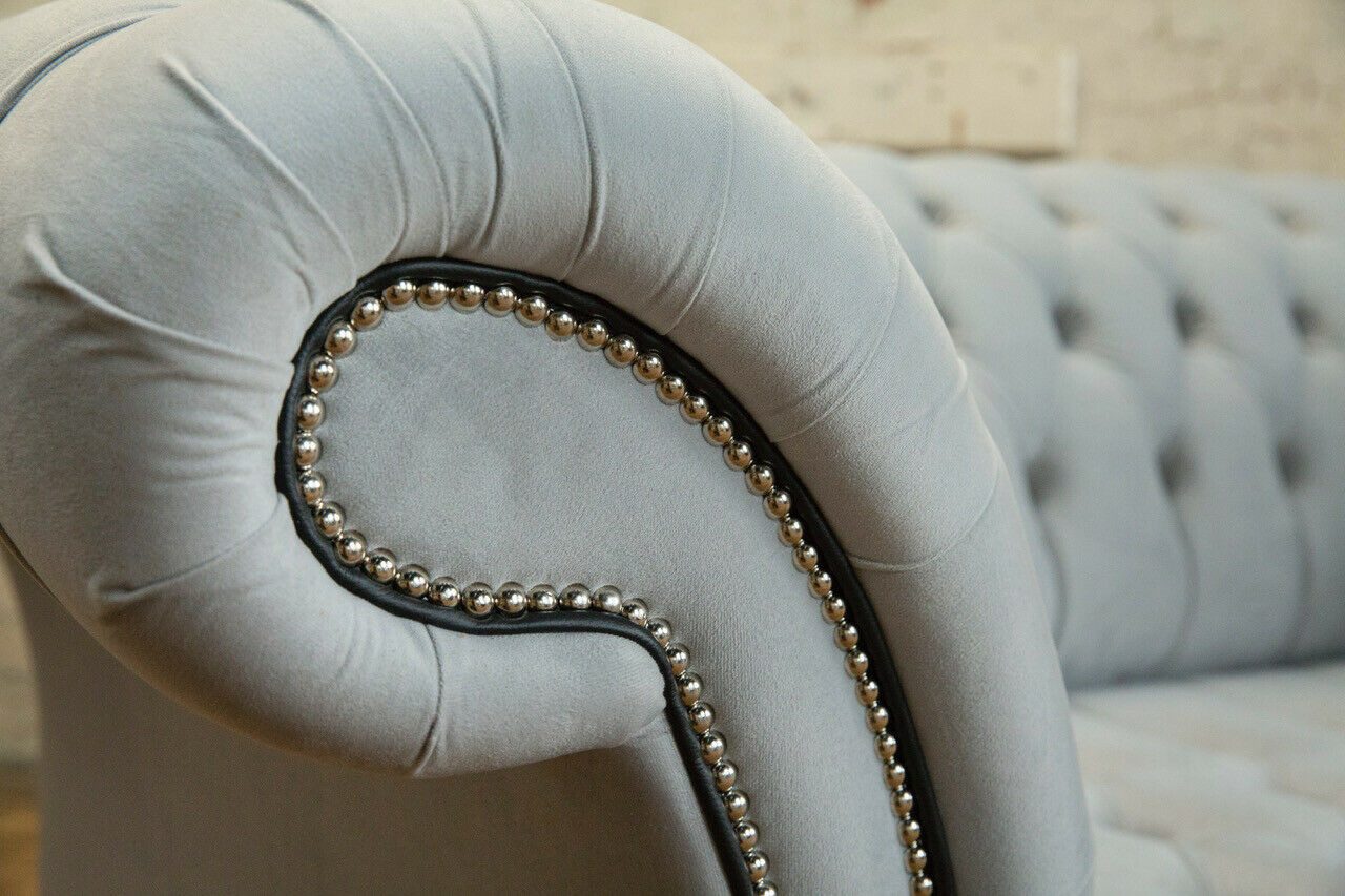 Xlmoebel Chesterfield-Sofa Großes Stoffsofa Chesterfield mit Polstern, 185 cm Sitzbreite, Hergestellt in Europa